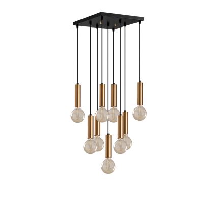 Ljuskrona på kabel TEMPO 9xE27/40W/230V guldig