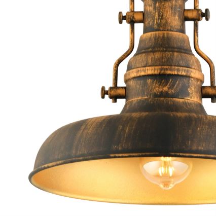 Ljuskrona på kedja 1xE27/40W/230V brons
