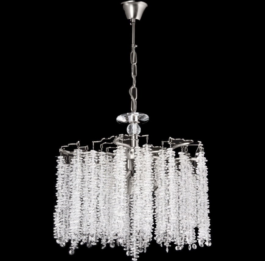 Ljuskrona på kedja 6xE14/60W/230V diameter 46 cm skinande krom