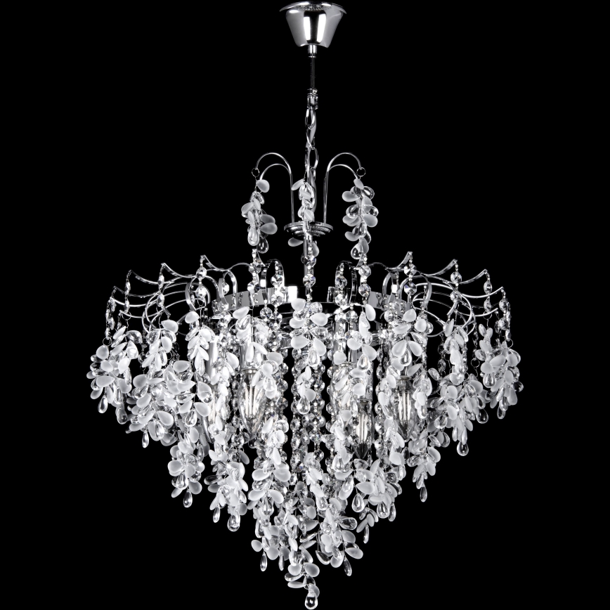 Ljuskrona på kedja 6xE14/60W/230V diameter 50 cm skinande krom