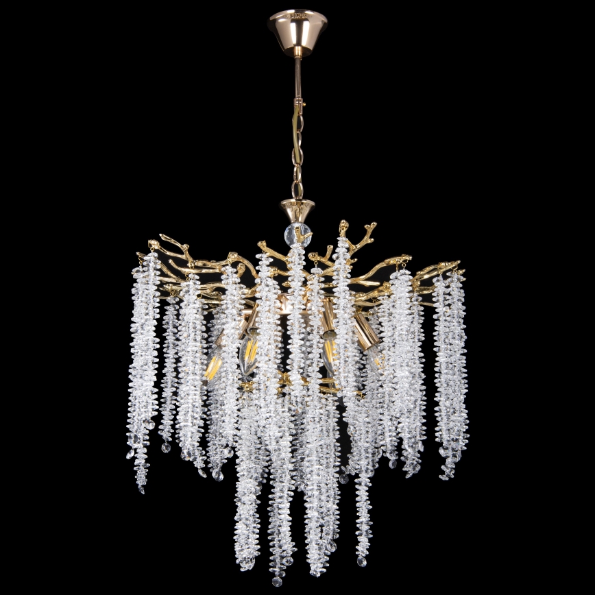 Ljuskrona på kedja 6xE14/60W/230V diameter 53 cm guld