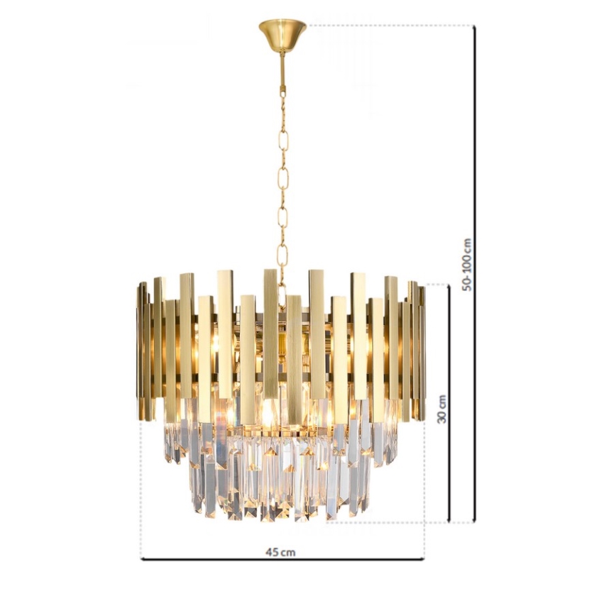 Ljuskrona på kedja ASPEN GOLD 6xE14/40W/230V