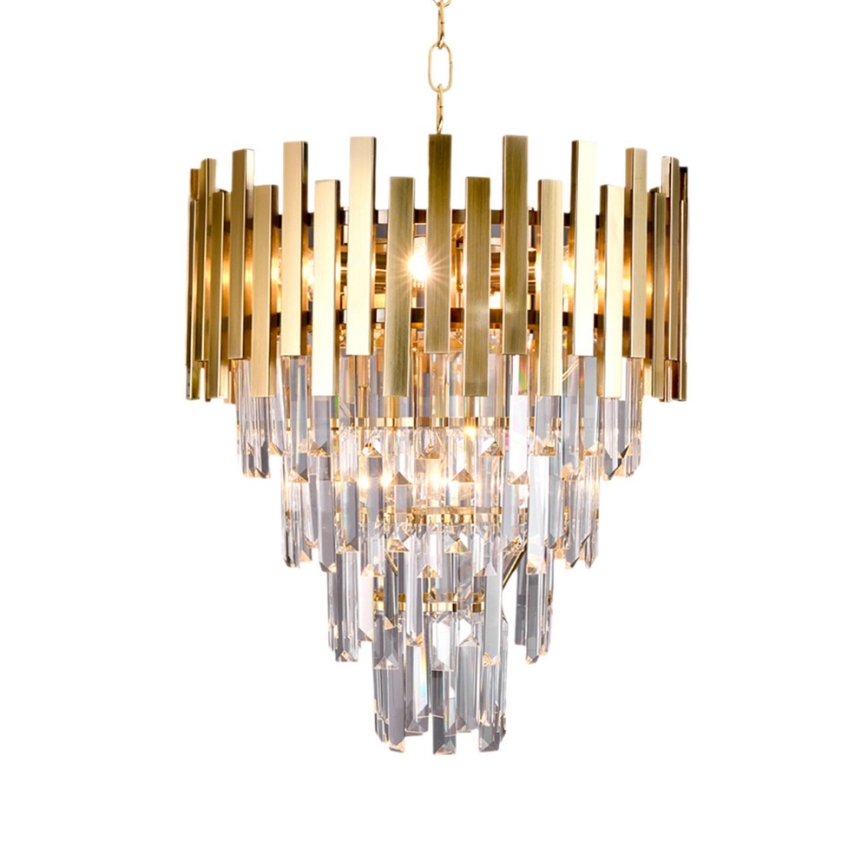 Ljuskrona på kedja ASPEN GOLD 9xE14/40W/230V