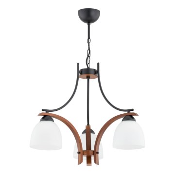 Ljuskrona på kedja BAFIA 3xE27/15W/230V brun