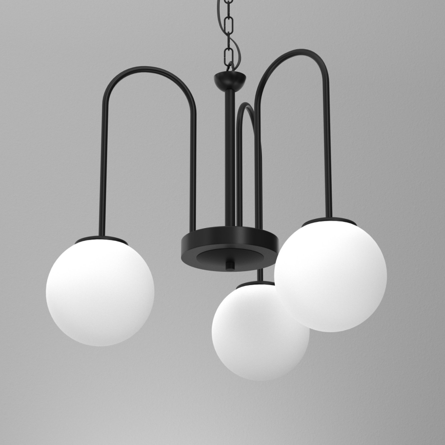 Ljuskrona på kedja CAMBRIDGE 3xE14/60W/230V svart