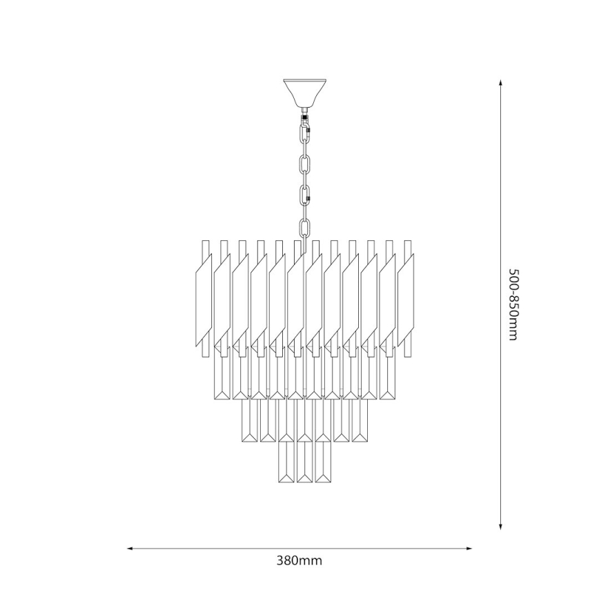 Ljuskrona på kedja CRISTAL 5xE14/40W/230V guld/svart