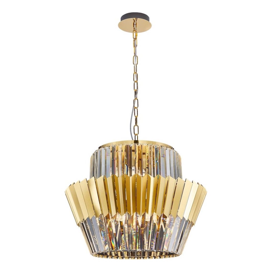 Ljuskrona på kedja DONNA 12xE14/40W/230V diameter 55 cm guld
