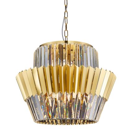 Ljuskrona på kedja DONNA 12xE14/40W/230V diameter 55 cm guld