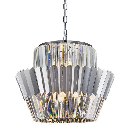 Ljuskrona på kedja DONNA 12xE14/40W/230V diameter 55 cm matt krom