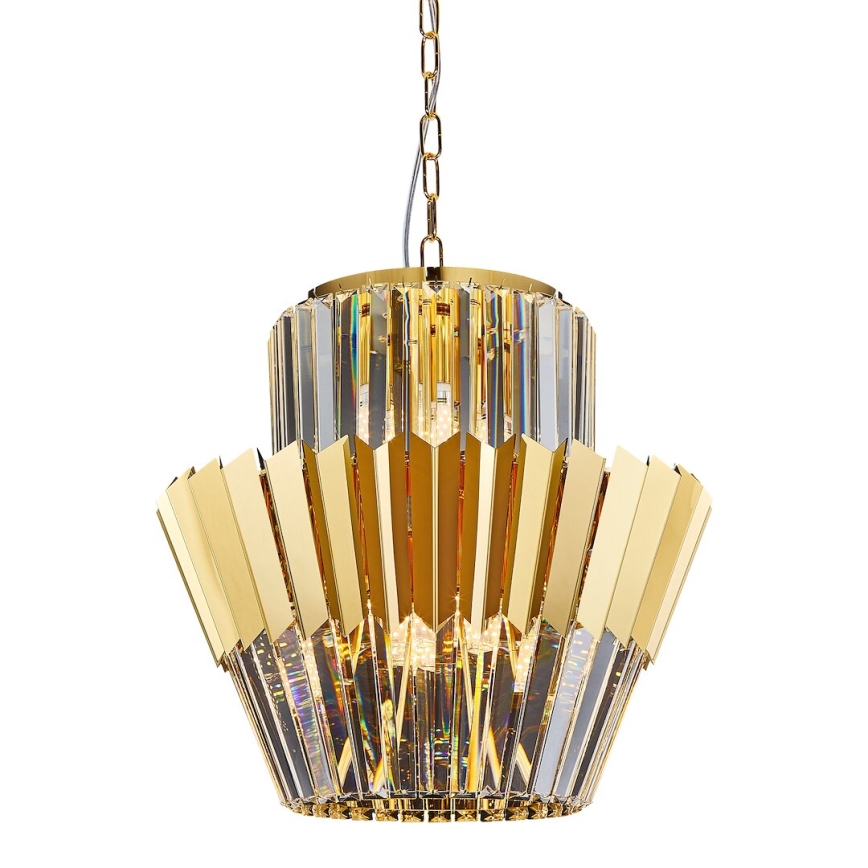 Ljuskrona på kedja DONNA 9xE14/40W/230V diameter 45 cm guld