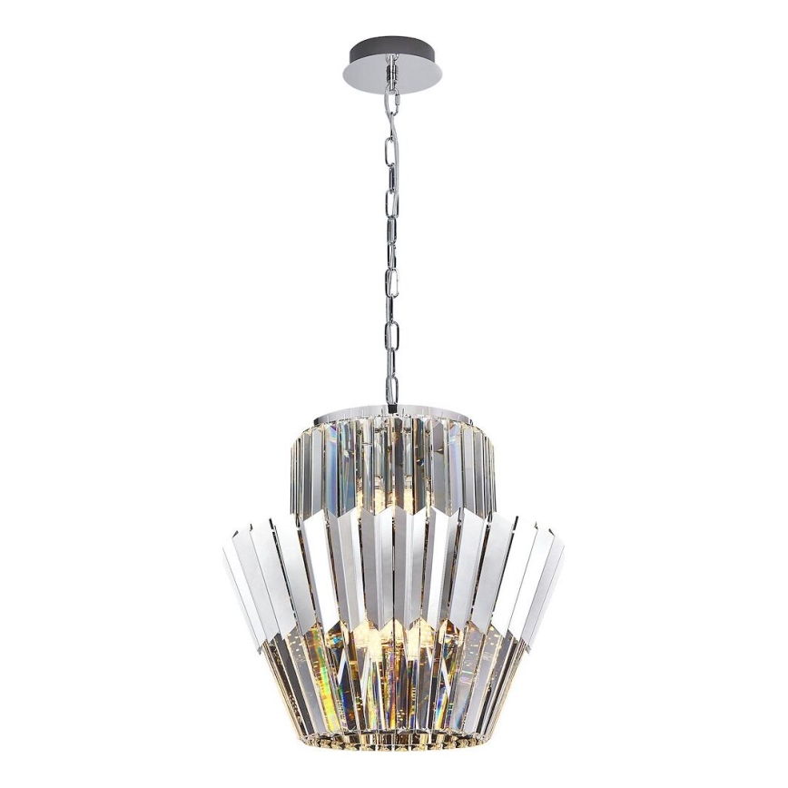 Ljuskrona på kedja DONNA 9xE14/40W/230V diameter 45 cm matt krom