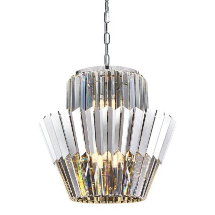 Ljuskrona på kedja DONNA 9xE14/40W/230V diameter 45 cm matt krom