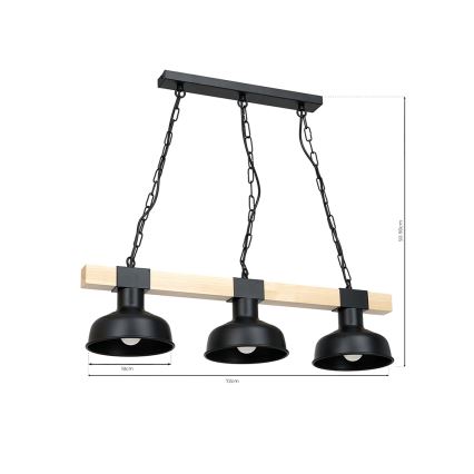Ljuskrona på en kedja  FARO 3xE27/60W/230V