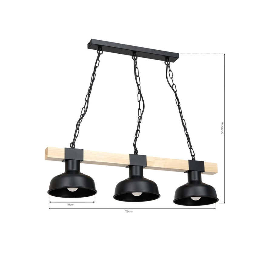 Ljuskrona på en kedja  FARO 3xE27/60W/230V