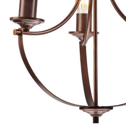 Ljuskrona på kedja GINA 3xE27/60W/230V brun