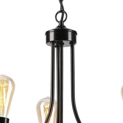 Ljuskrona på kedja GINA 3xE27/60W/230V svart