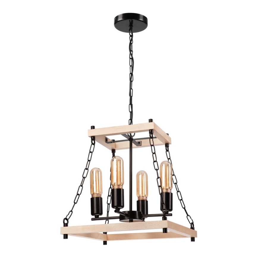 Ljuskrona på kedja JASPER 4xE27/60W/230V bok/beige