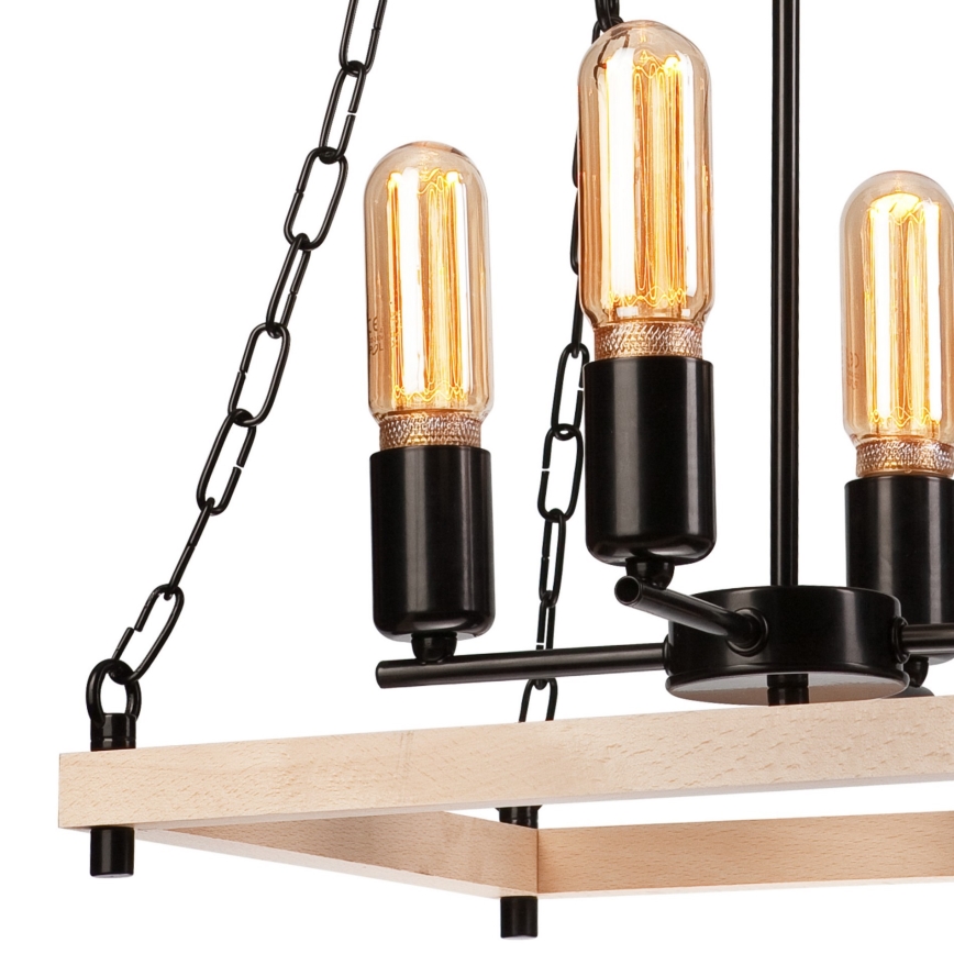 Ljuskrona på kedja JASPER 4xE27/60W/230V bok/beige