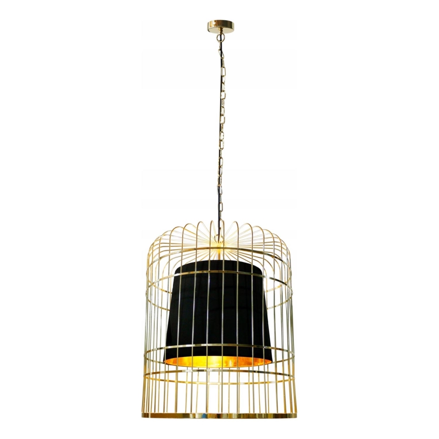 Ljuskrona på kedja LONGIS 2xE27/60W/230V diameter 60 cm guld/svart