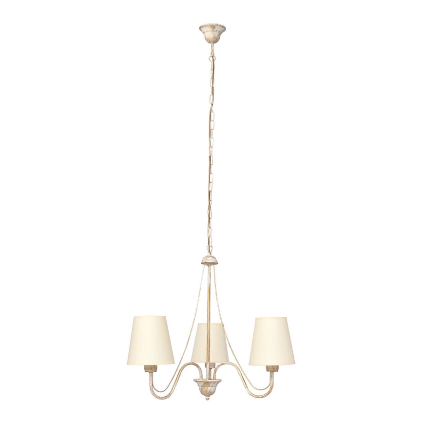 Ljuskrona på kedja MALBO 3xE27/15W/230V beige