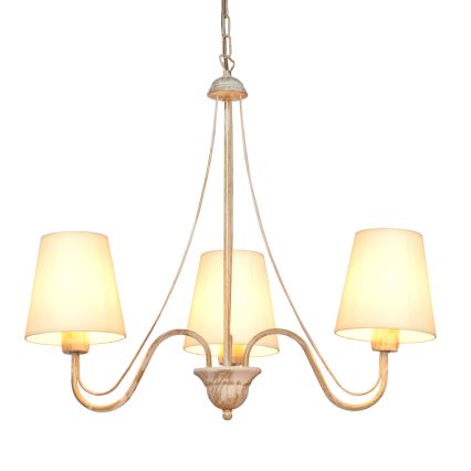 Ljuskrona på kedja MALBO 3xE27/15W/230V beige