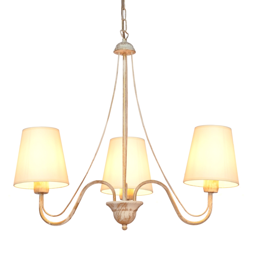 Ljuskrona på kedja MALBO 3xE27/15W/230V beige