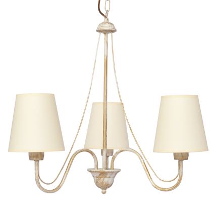 Ljuskrona på kedja MALBO 3xE27/15W/230V beige