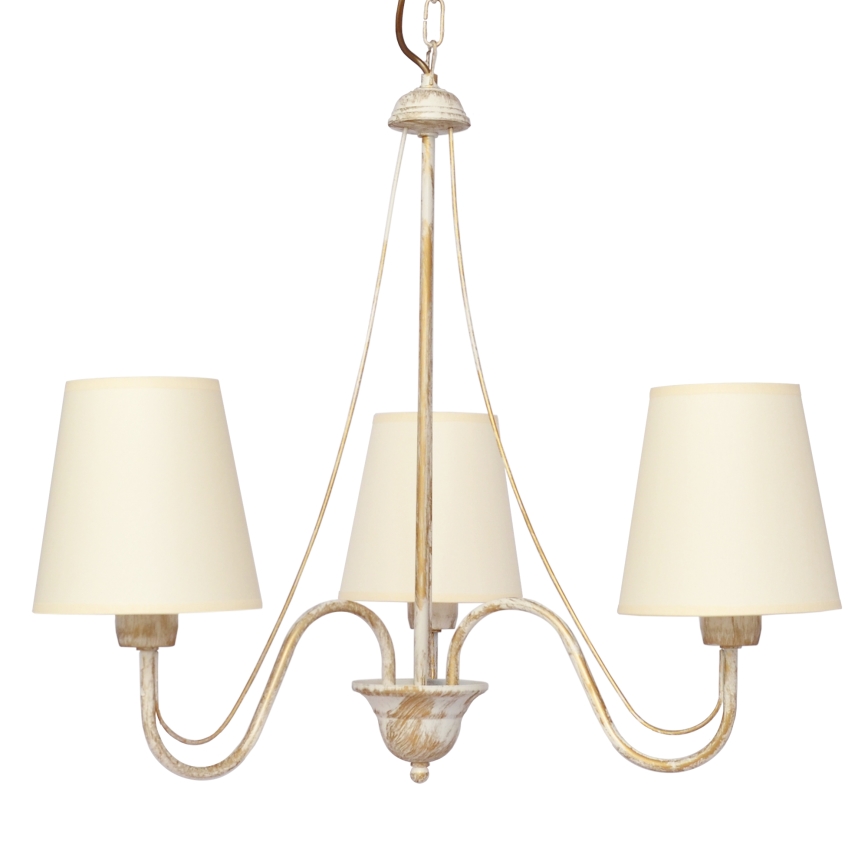 Ljuskrona på kedja MALBO 3xE27/15W/230V beige