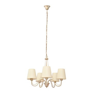Ljuskrona på kedja MALBO 5xE27/15W/230V beige