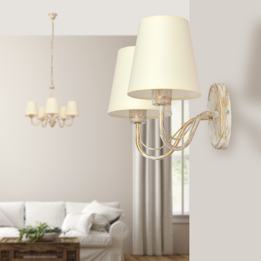 Ljuskrona på kedja MALBO 5xE27/15W/230V beige