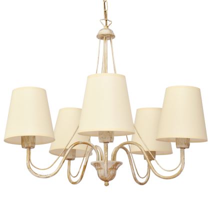 Ljuskrona på kedja MALBO 5xE27/15W/230V beige