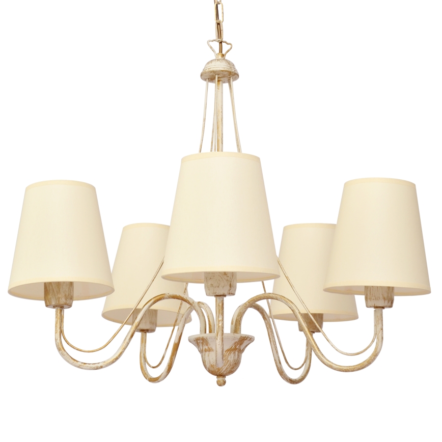 Ljuskrona på kedja MALBO 5xE27/15W/230V beige