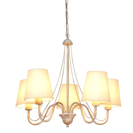 Ljuskrona på kedja MALBO 5xE27/15W/230V beige
