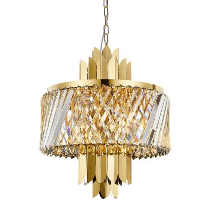 Ljuskrona på kedja MARGOT 6xE14/40W/230V diameter 43 cm guld
