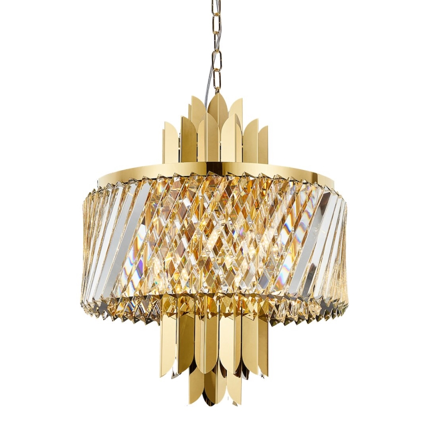 Ljuskrona på kedja MARGOT 6xE14/40W/230V diameter 43 cm guld