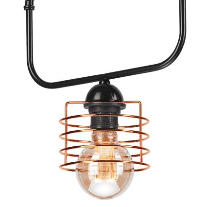 Ljuskrona på kedja MORGAN 1xE27/60W/230V svart/koppar
