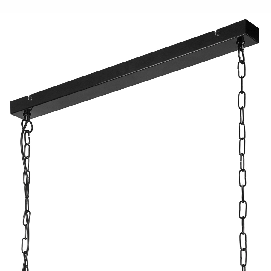 Ljuskrona på kedja MORGAN 3xE27/60W/230V svart/krom