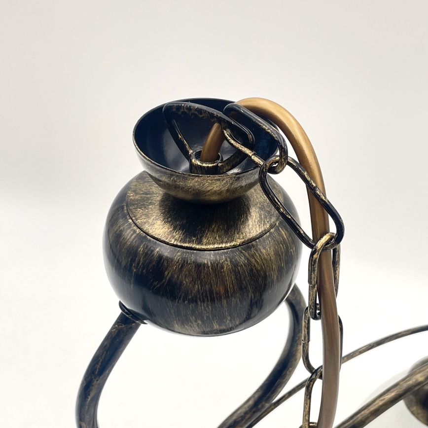 Ljuskrona på kedja RETRO 2xE27/60W/230V brons/patina