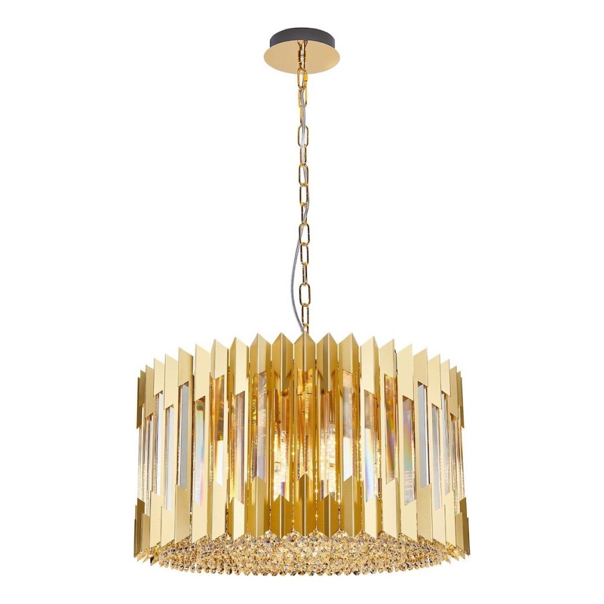 Ljuskrona på kedja RITZ 12xE14/40W/230V diameter 54 cm guld