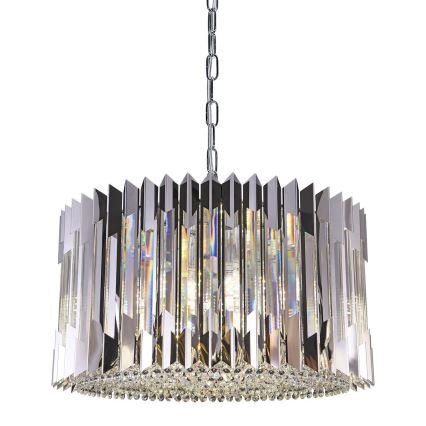 Ljuskrona på kedja RITZ 12xE14/40W/230V diameter 54 cm skinande krom