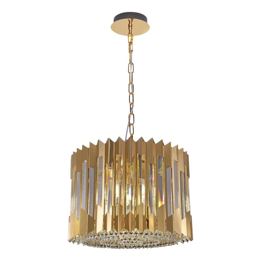 Ljuskrona på kedja RITZ 7xE14/40W/230V diameter 42 cm guld