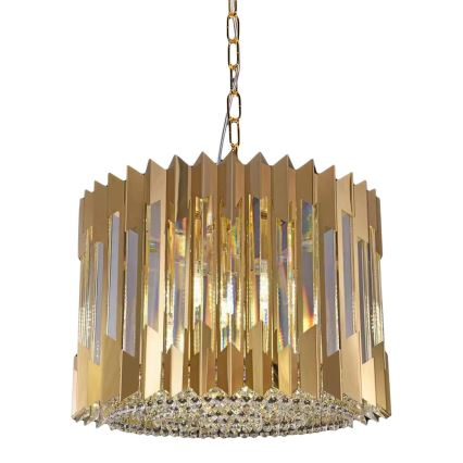 Ljuskrona på kedja RITZ 7xE14/40W/230V diameter 42 cm guld