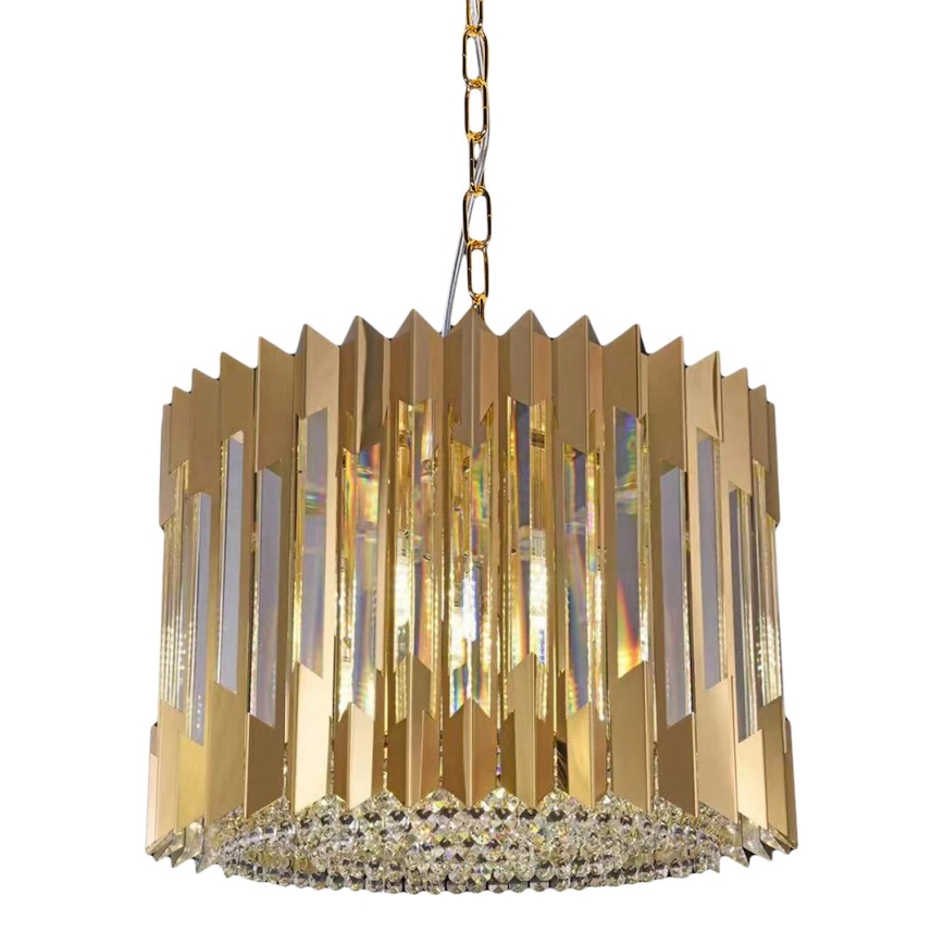 Ljuskrona på kedja RITZ 7xE14/40W/230V diameter 42 cm guld