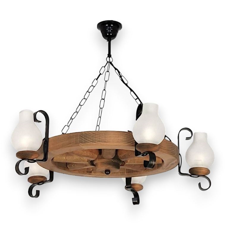 Ljuskrona på kedja ROATA 5xE14/40W/230V diameter 70 cm bok