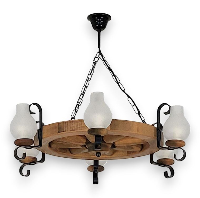 Ljuskrona på kedja ROATA 6xE14/40W/230V diameter 70 cm bok