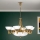 Ljuskrona på kedja ROCCA 9xE27/60W/230V diameter 75 cm brons/vit