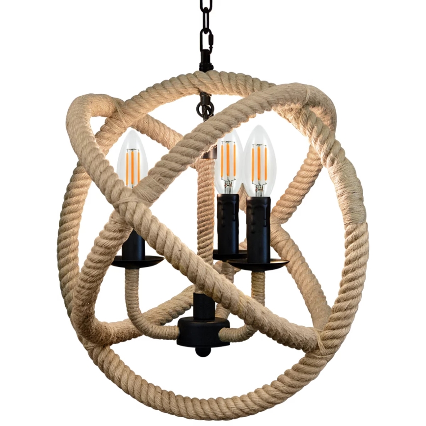 Ljuskrona på kedja ROPE GLOBO 3xE14/10W/230V