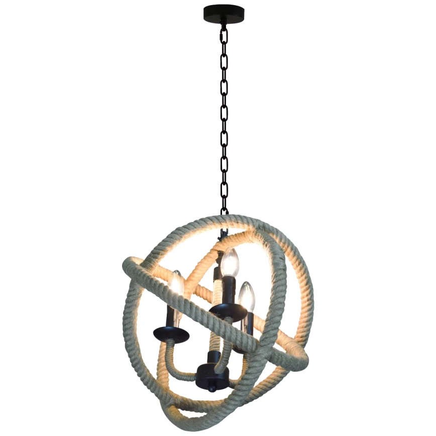 Ljuskrona på kedja ROPE GLOBO 3xE14/10W/230V