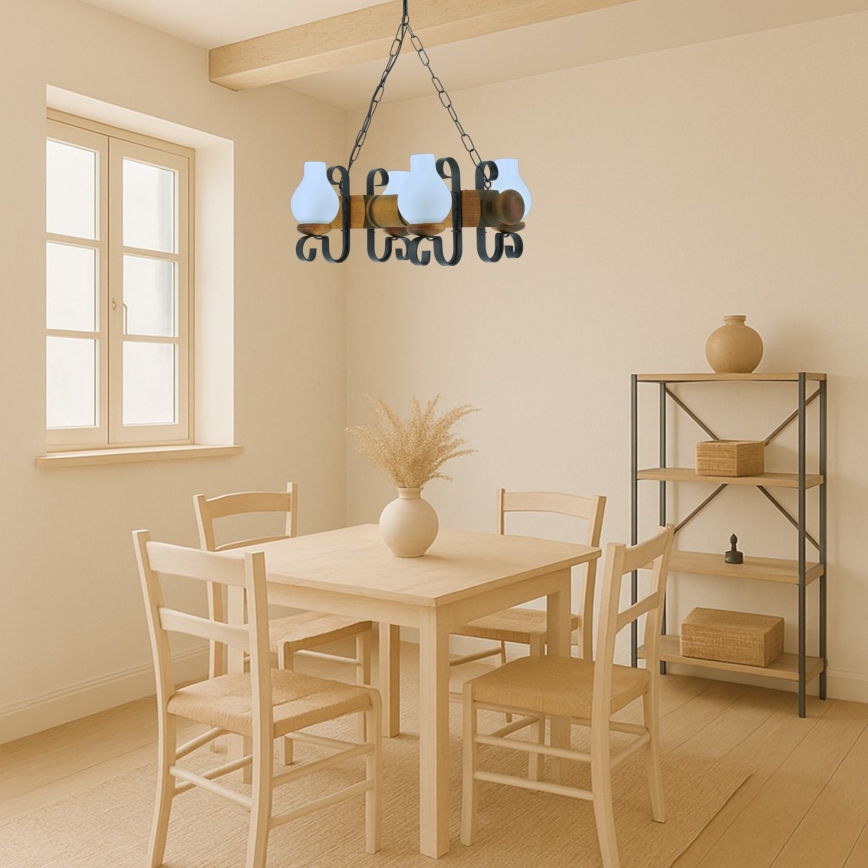 Ljuskrona på kedja RUSTIC 4xE14/40W/230V bok
