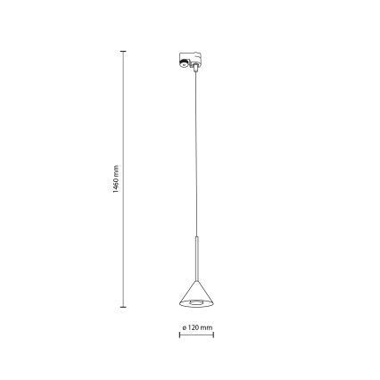 Ljuskrona med textilsladd för 1-fas skensystem CONO MINI 1xGU10/10W/230V svart